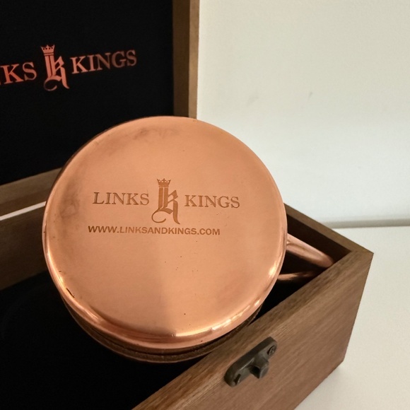 Links and Kings ~ Luxury Golf ~ Moscow Mule ~ Copper Mug w/ Leather Sleeve Box - Picture 4 of 8